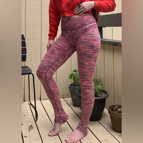 ZELLA pink multicolor striped yoga leggings XS full length compression like new - Picture 11 of 11